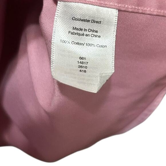 Coldwater Creek Women Top 18 Pink Button Up Preppy Coastal Classic Office Travel - Picture 6 of 8